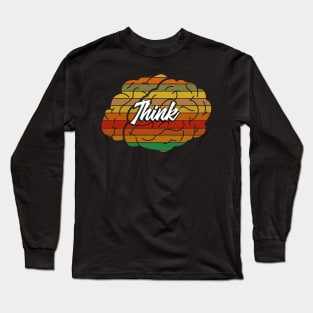 Retro Cheerful Brain Supporting To Think T-Shirt Long Sleeve T-Shirt